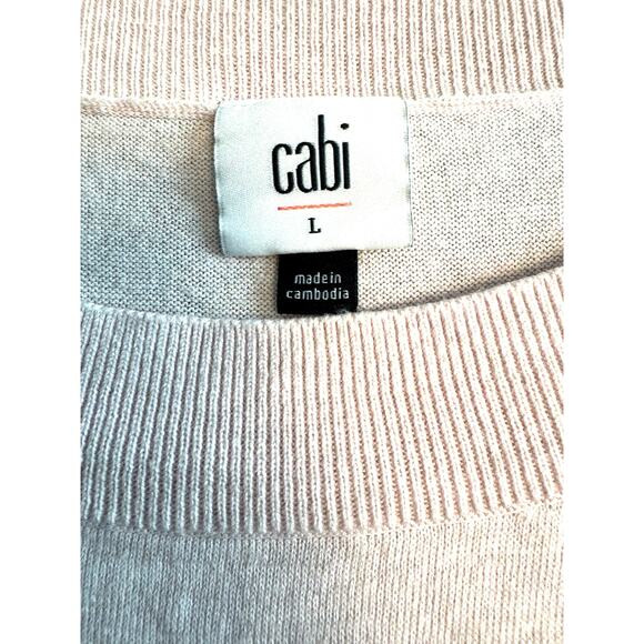Cabi Pale Pink Lightweight Sweater Size Large Style #6329 - Picture 3 of 4